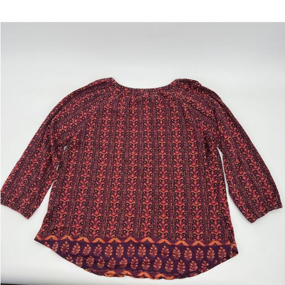 LUCKY BRAND Shirt Womens Size XL Boho Floral Print Relaxed Blouse Casual Top - Picture 3 of 8